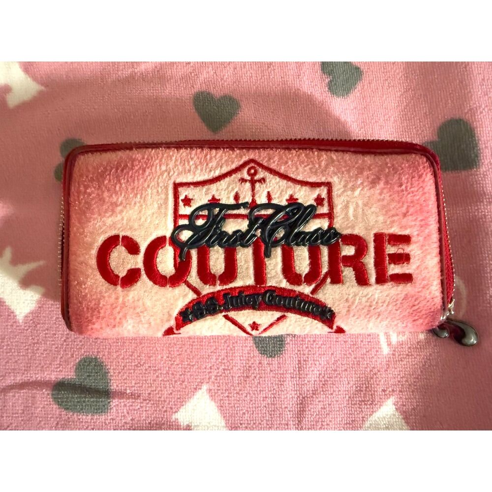 Y2K Vintage Juicy Couture "First Class Couture" Red & Cream Wallet
